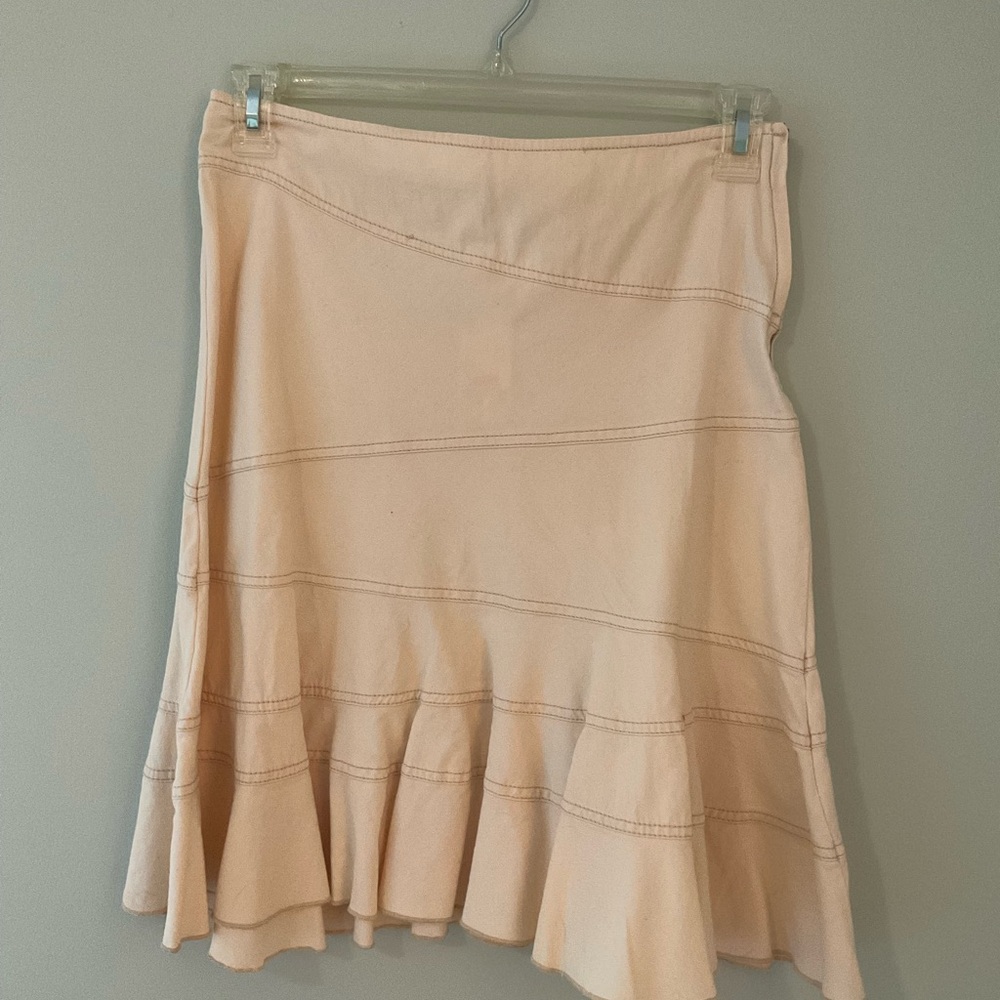 Cream Ruffle Hem Women’s Skirt